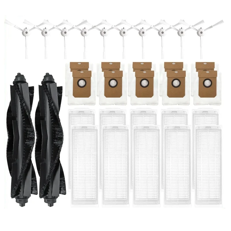 สำหรับเครื่องดูดฝุ่นหุ่นยนต์ viomi Alpha 3 pro/ VXVC26ลูกกลิ้งแปรงด้านข้างแผ่นกรอง HEPA อุปกรณ์อะไหล่ถุงหูรูด