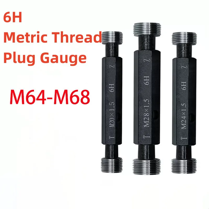 1PCS M64-M68 Steel Mer-cury Gage Metric Fine Thread Plug Gauge High Quality wholesale 6H M64 M65 M66 M67 M68