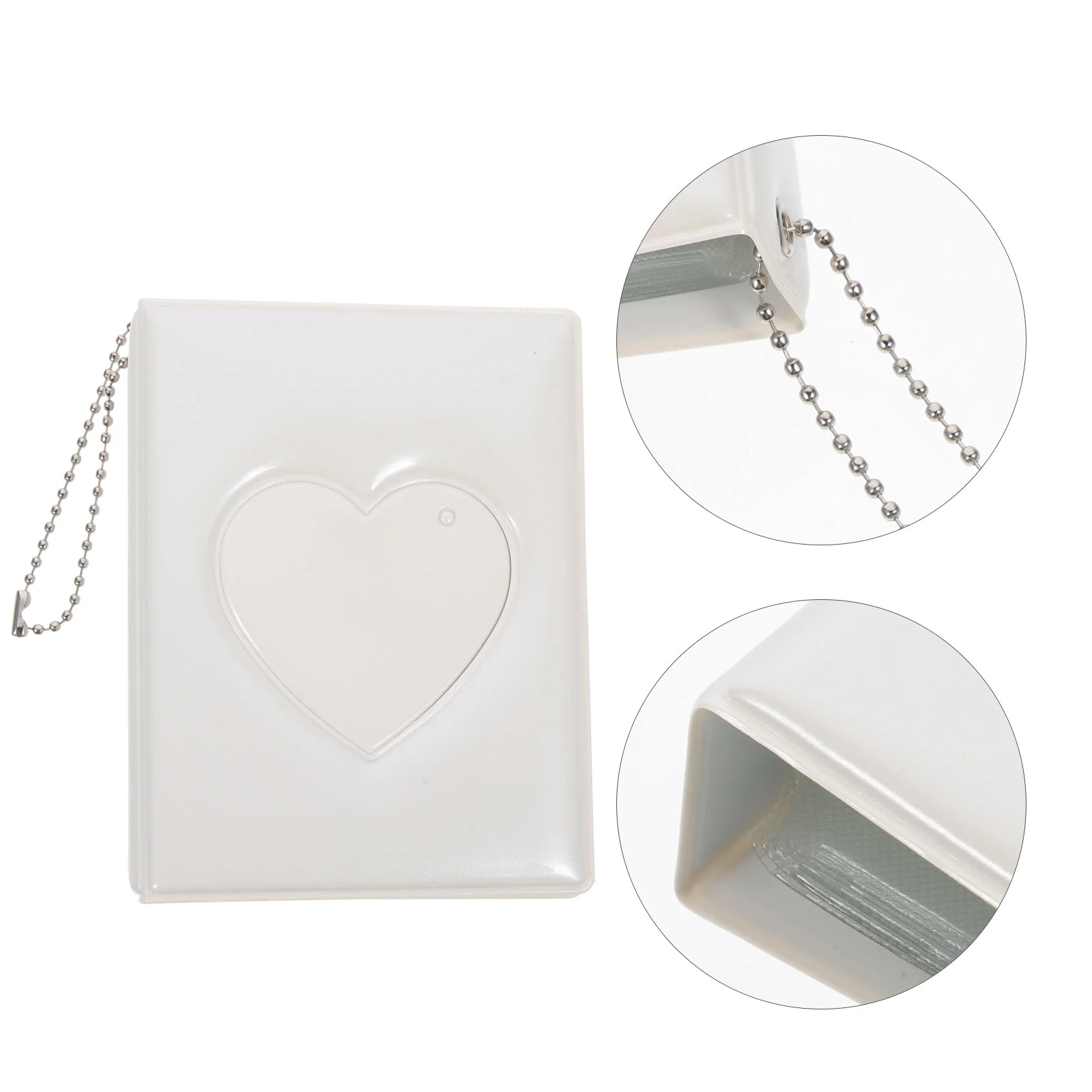 

Heart Photo Album 3 Inch Portable Scrapbook Hollow Heart Pendant Photocard Holder Compact Transparent Inner