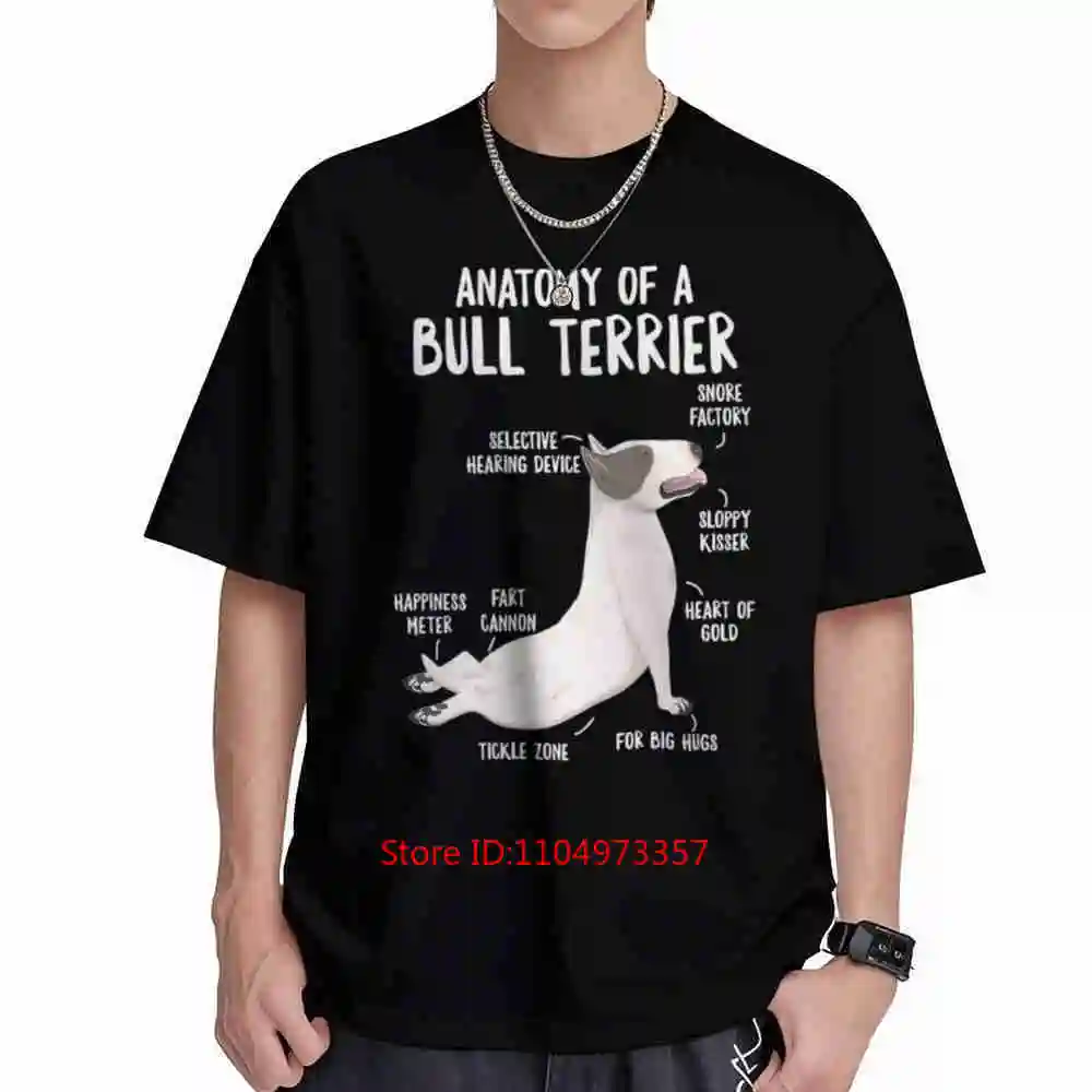 Funny Bull Terrier Anatomy Short Sleeve Tee 100% Cotton T-Shirt