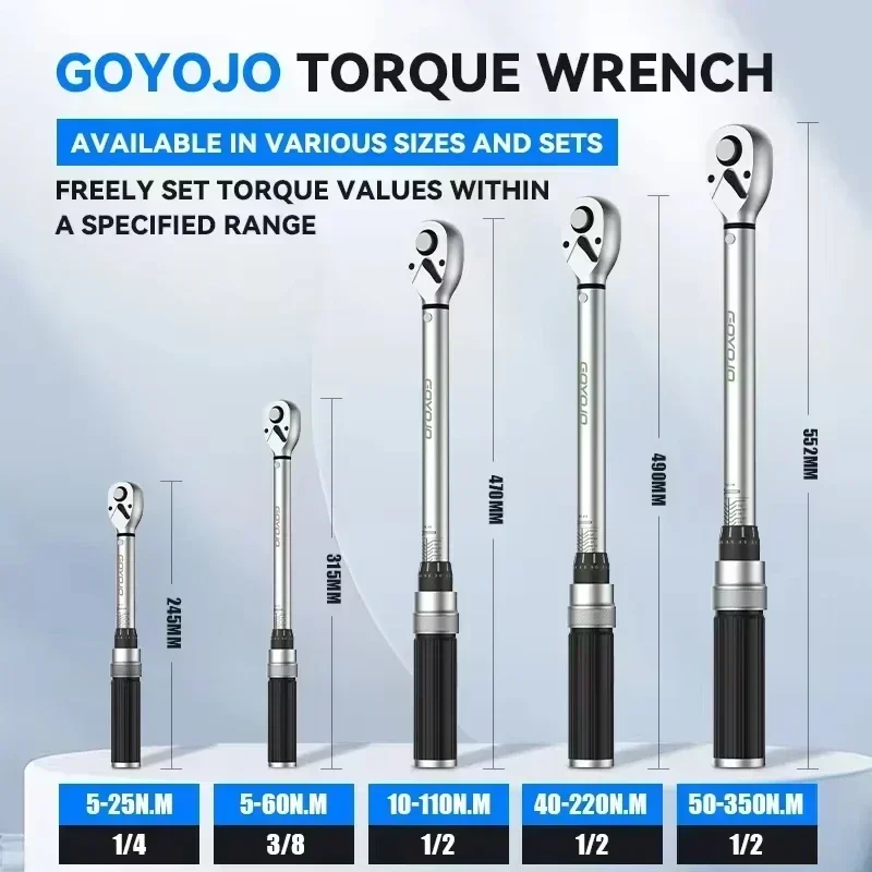 3/8” Torque Wrench 5-60N.m Square Drive Torques Key 1/4” Pro Torque Wrench 5-25N.m Professional Bicycle Automotive Repair Tool