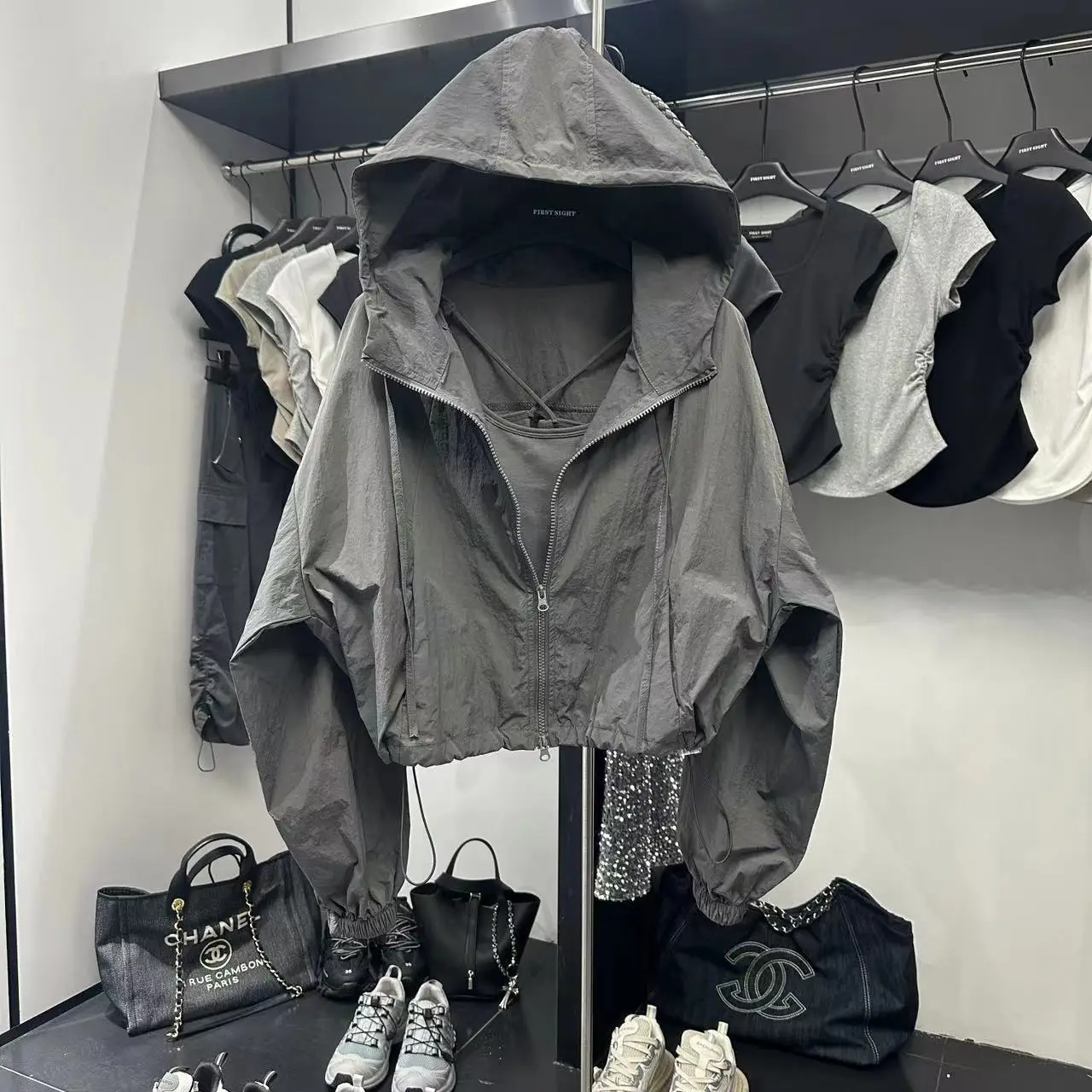 

2026 Summer New Women Black Jacket Loose Casual Short Workwear Style Sun Protection Windproof Versatile Daily Outerwear Coat