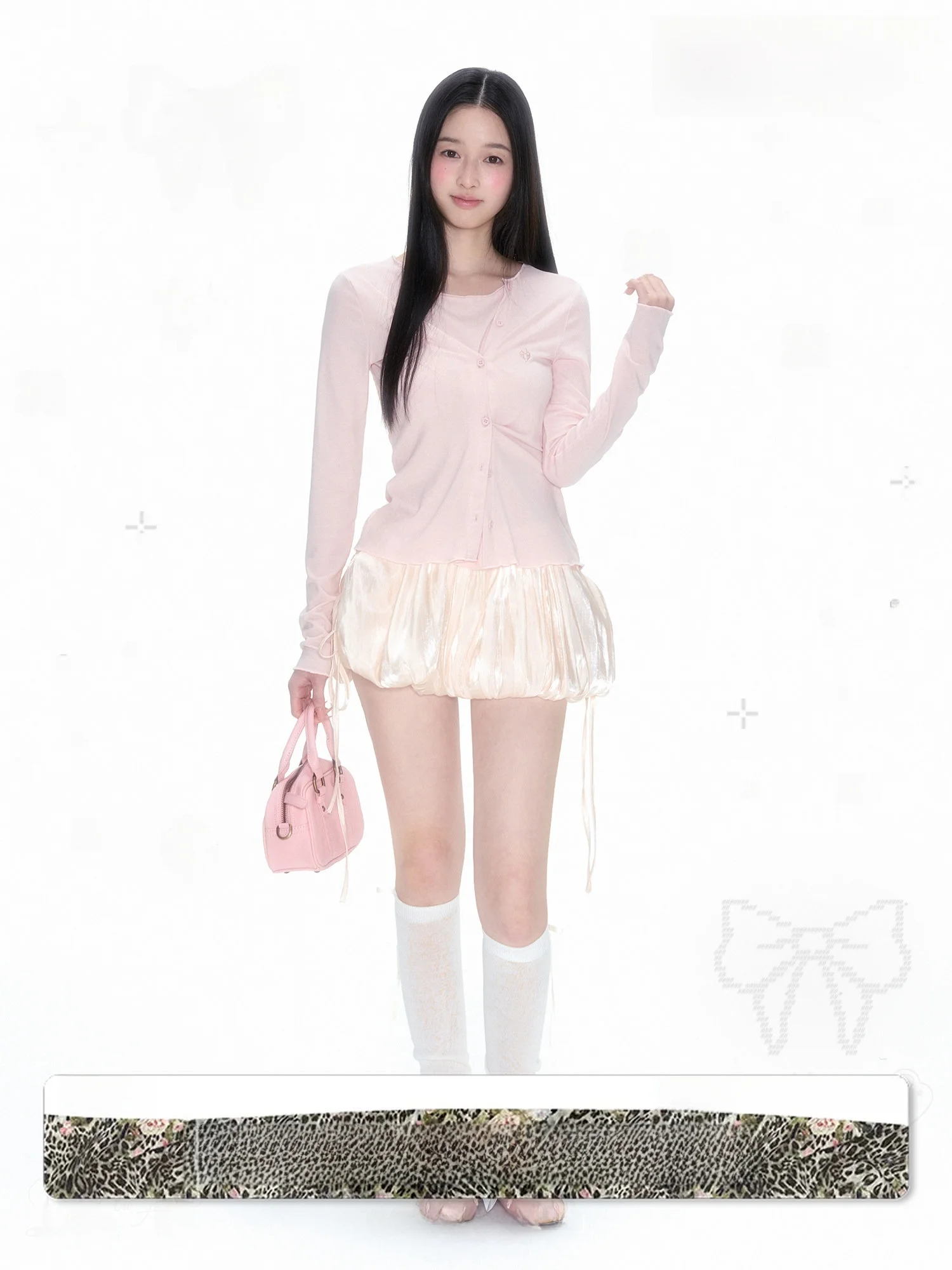 

NECY Spring Summer Short Skirt Women's Original Design Flower Bud Skirt Water Light Luster Inner Pocket Midi Skirt