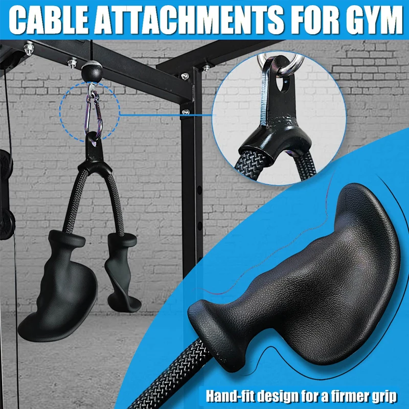 Cable Machine Attachment Set - Lat Pulldown Bar and Tricep Rope for Home Gym, Back & Arm Strength Training Workout
