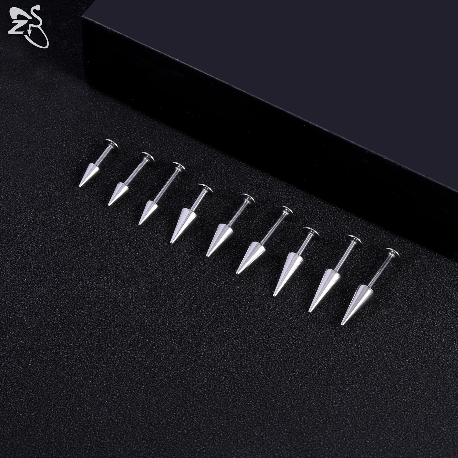 AOEDEJ 1 PC 16G Stainless Steel Long Spike Labret Lip Stud Silver Gold Color PunK Cone Helix Cartilage Tragus Piercing Earring