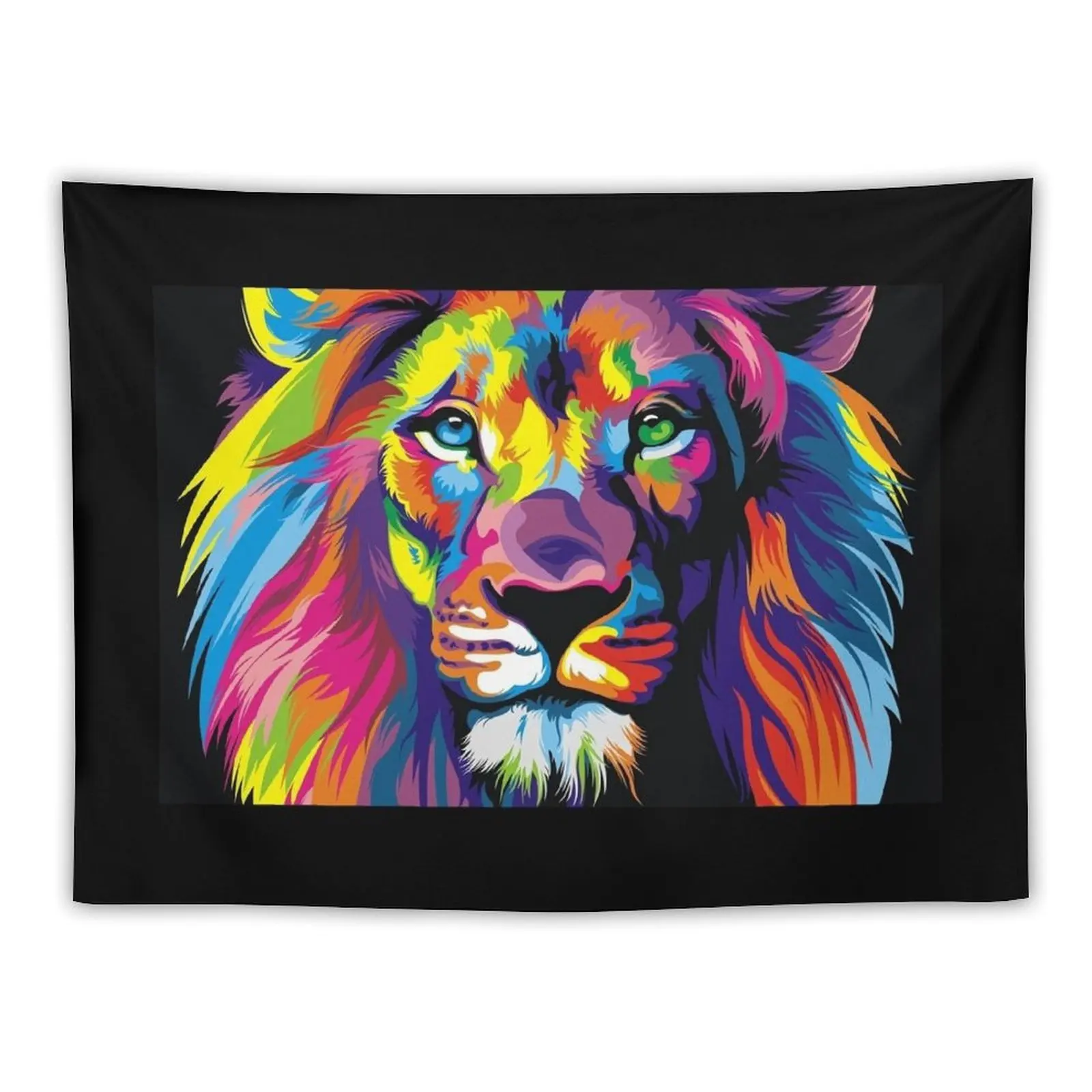 Banksy Rainbow Lion Graffiti Pop Art Painting Tapestry Aesthetic Home Decor Room Decore Aesthetic Cute Decor Tapestry