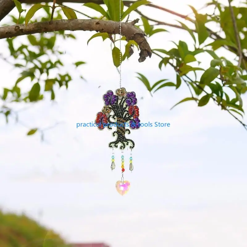 77JB Crystal for Butterfly Livragou Mit carillon vent suspendu pour décoration jardin jardin