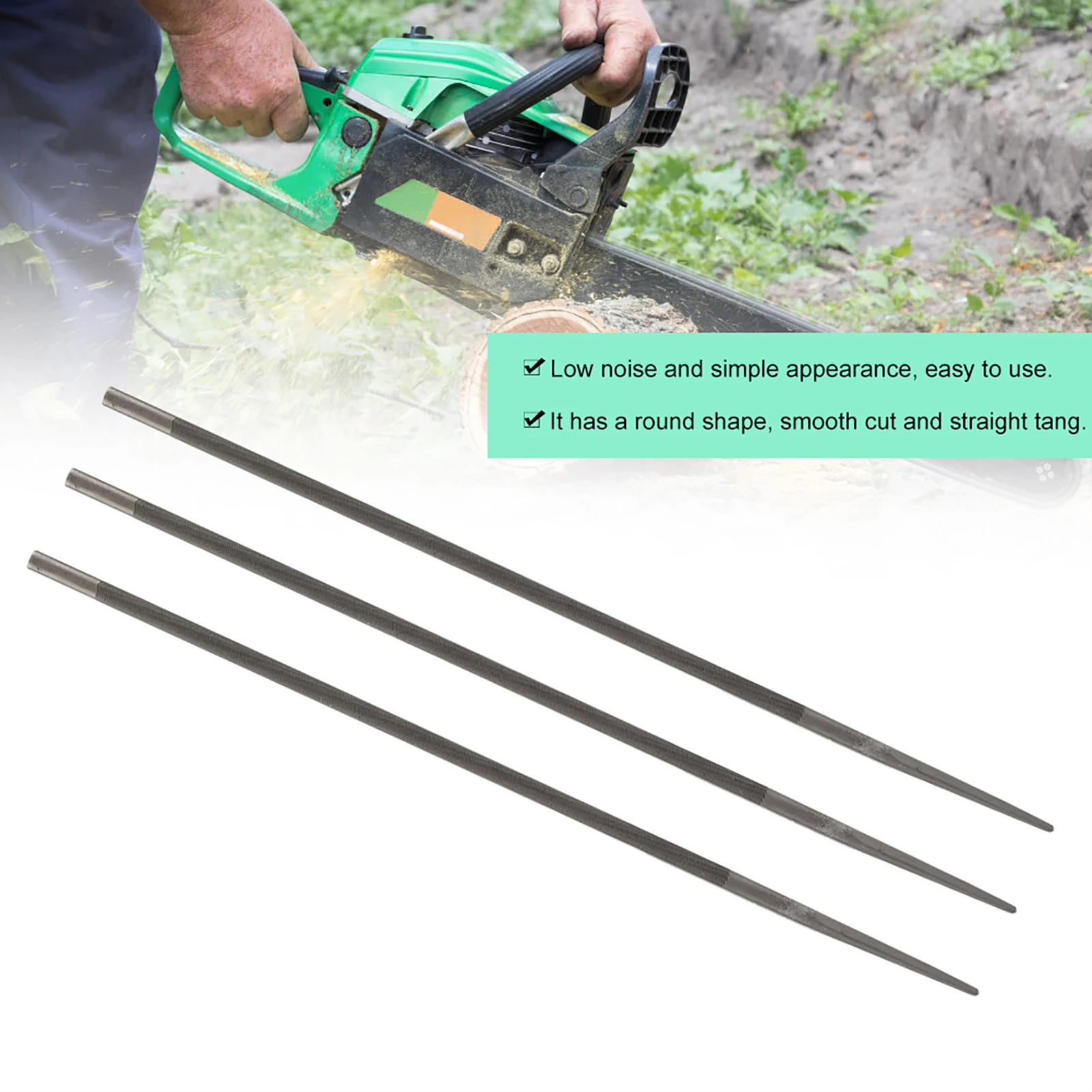 3Pcs 5.2mm Round Chainsaw Chain File Sharpener Kit Saw Chain Filing Tool Woodworking Accessories Chainsaw Maintenance Tool Kit