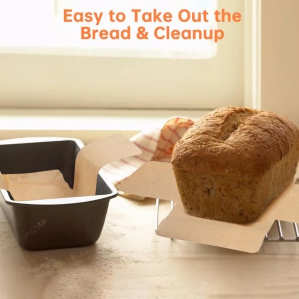 50PCS Non-Stick Baking Pad Papers Food-Grade Greaseproof Loaf Pan Liners High Temperature Heat Resistant Liners Cake Baking