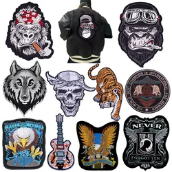 Monkey/Tiger Patch Large Back Iron On Embroidered Patches For Clothing Motorcycle Biker Sew Patch Punk Patches On Clothes Jacket