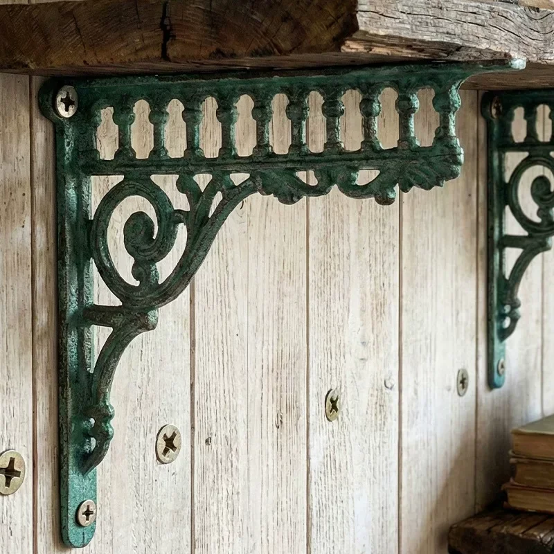 Cast Iron Triangular Roman Column Wall Storage Rack Ornaments Home Livingroom Wall Corner Bracket Metal Decoration Wall Sticker