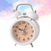 1pc Metal Desktop Alarm Clock Ring Bell Timepiece Home Decor Wake Up Clock Clear Sound No Required Random Style