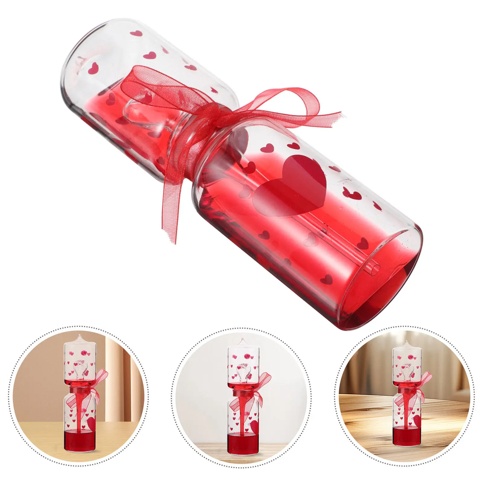 Temperature Sensitive Hourglass Decorative Bottle Unique Artistic Desk Ornament Creative Home Office Sensory Glass Sculpture