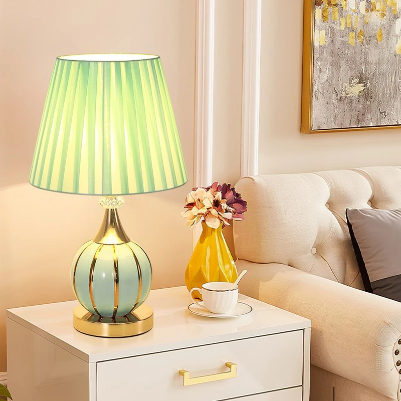Japanese Wabi Sabi Style LED Designer Ceramics Desk Lamp Villa Living Room Sofa Bedroom Background