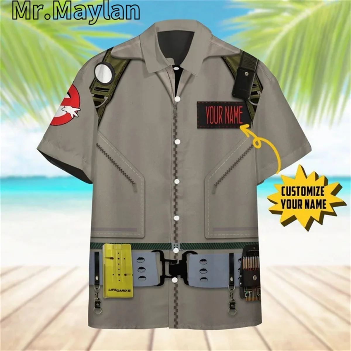 Cosplay Halloween Costume GHOSTBUSTERS 3D Hawaiian Summer Beach Men Shirts Short Sleeve Shirt Street Oversized 5XL Chemise Homme