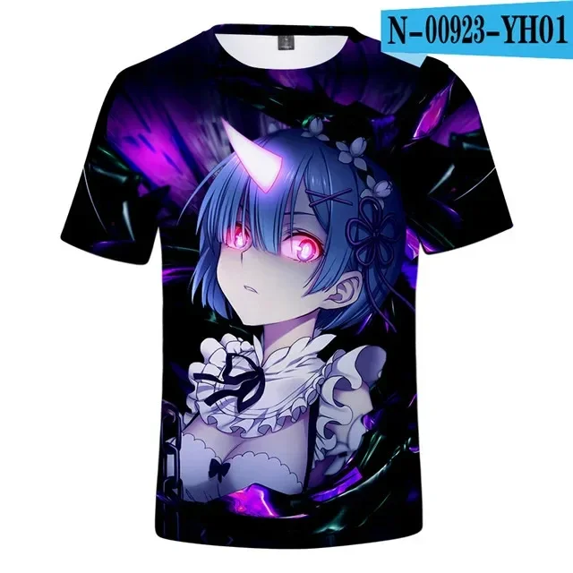 New Anime Zero Cute Twin Ram Cosplay T-Shirt 3D Men Women Short Sleeve Tee Shirt Fashion Harajuku Kid Kawaii Top Clothes