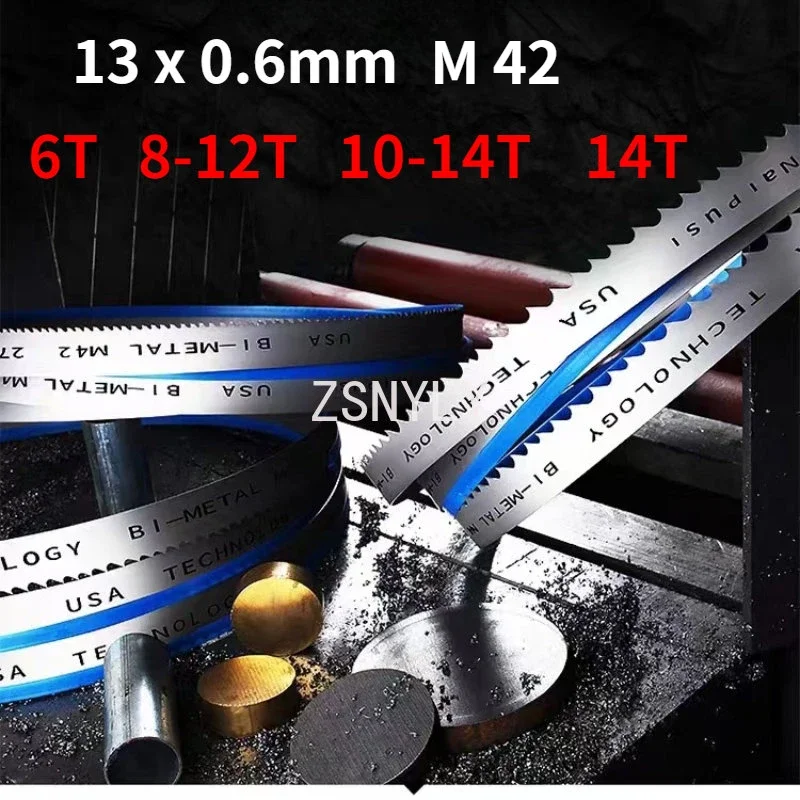 M42 Bi-Metal 1/2 "ใบเลื่อยวงดนตรี1400 1140 1790 2240X13มม. กับ6, 14Tpi ใบเลื่อยตัดไม้เนื้อแข็ง, โลหะ