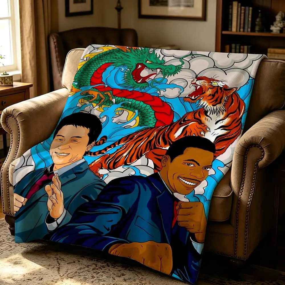 celebrity J-Jackie Chan-N Throw Thick Comfort Flannel Quilt, Multi-scene Use Indoor Outdoor Daily Nap