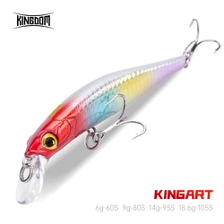 Kingdom Sinking Minnow Bait 60 80 95 105mm Vibrate Sinking Jerkbati Swimbait Magnet Trasnfer Long Casting Hard Fishing Lure