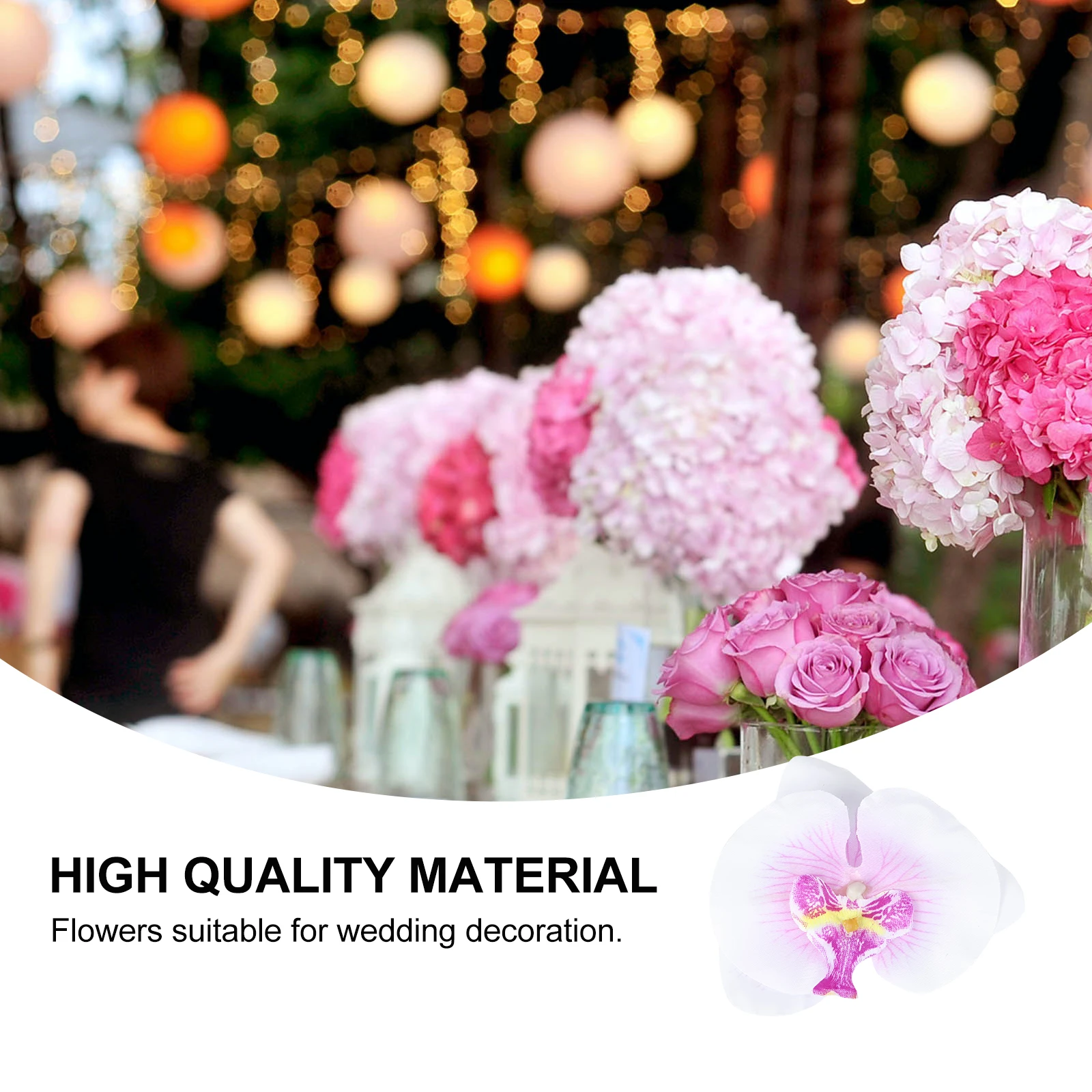 

20pcs 9Cm Realistic Artificial Orchid Flower Heads Wedding Home Decoration Embellishment For Hats Bows Crafts Party Ivory Purple