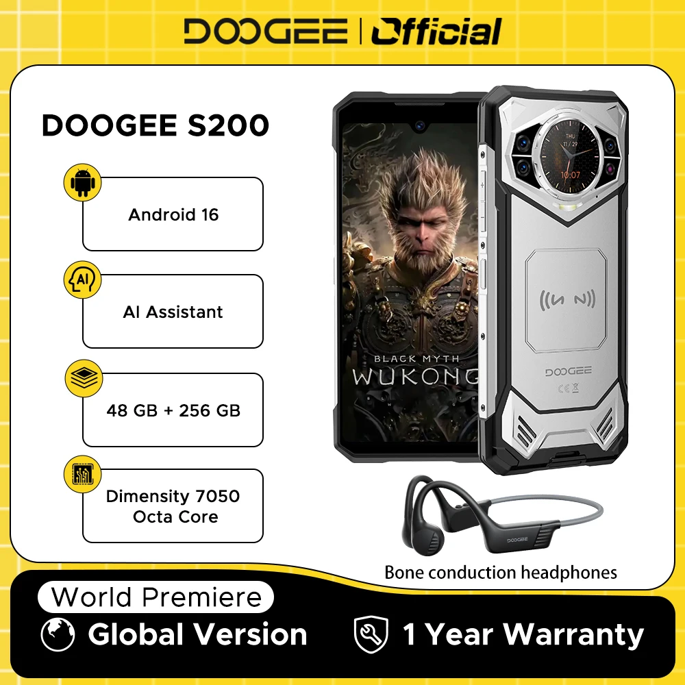 Global Version DOOGEE S200 5G Rugged Phone 12GB +256GB 6.72
