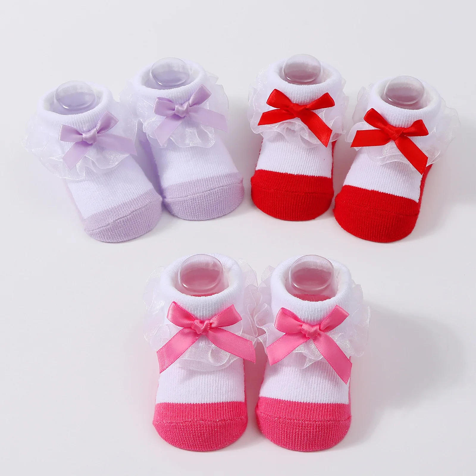 New Handmade Swallowtail Bow Knitted Baby Socks Newborn Toddler Soft Lace Patchwork Warm Floor Socks Girls Infant Boys Mid Socks