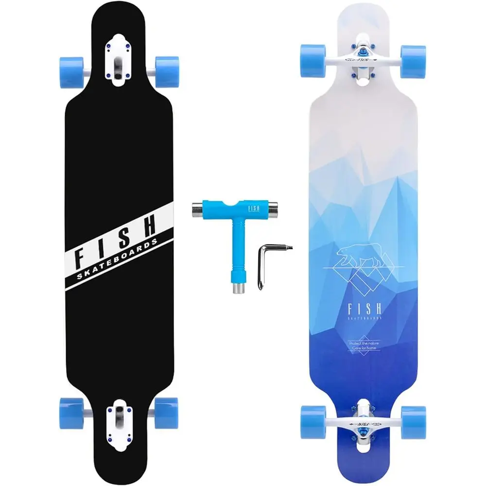 

Universal Skateboard for All Ages: Kids, Teens, Adults - Cruiser or Downhill Style with High-Speed Bearings & T-Tool