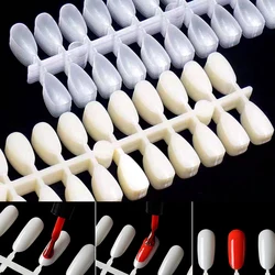 240Pcs False Nail Tips Color Card Clear Almond/Coffin Fake Nail Tips for UV Gel Polish Display Fake Nail Practice Manicure Tools