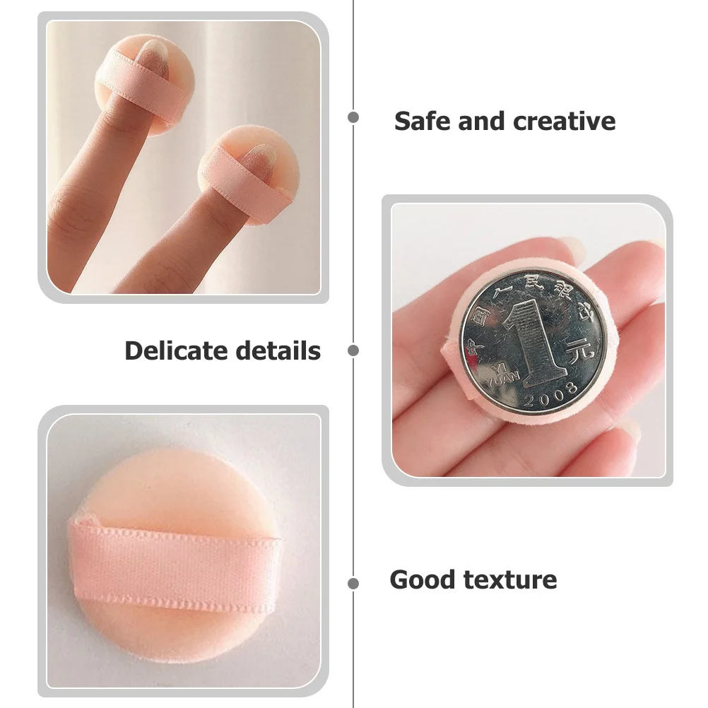 5 個ミニパウダーパフメイクアップブレンダー小型便利な植毛パフ顔女性メイク用品