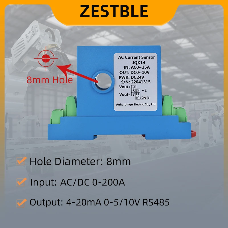 Current Transmitter ZA-K14 DC AC 0-100A 0-150A Input 4-20mA 0-20mA 0-5V 0-10V Hall Current Sensor Ampere Transmitter Transformer