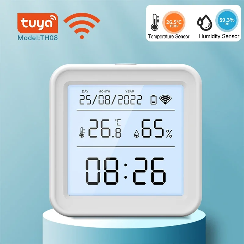 

Датчик влажности и температуры Tuya Zigbee/Wi-Fi, гигрометр, термометр для умного дома, с поддержкой приложения Alexa и Google Assistant