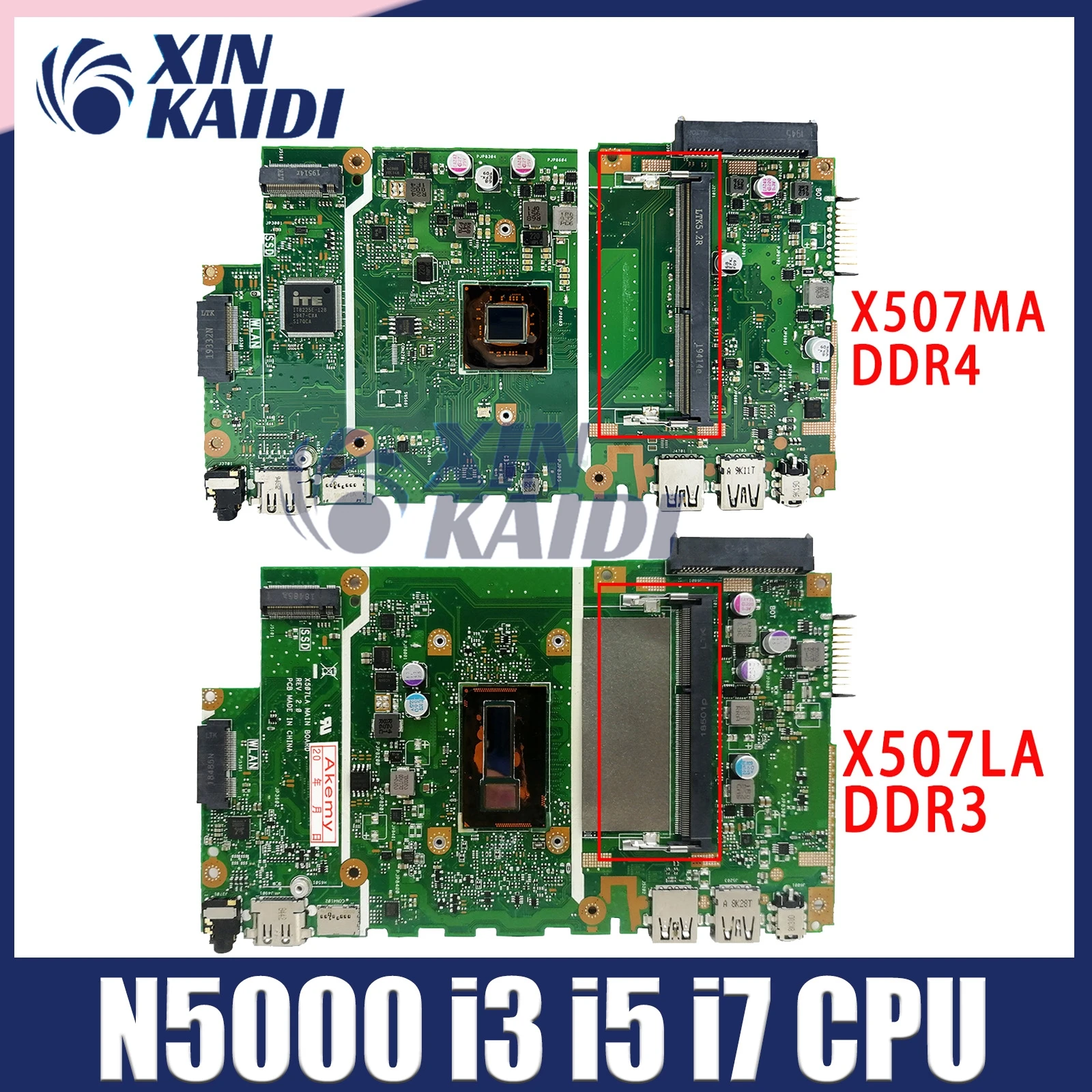 X507MA Mainboard For ASUS X507MA X507M X507 F507 X507LA X507L Laptop Motherboard W/ Pentium N5000 N4000 i3 i5-5th 100% Test