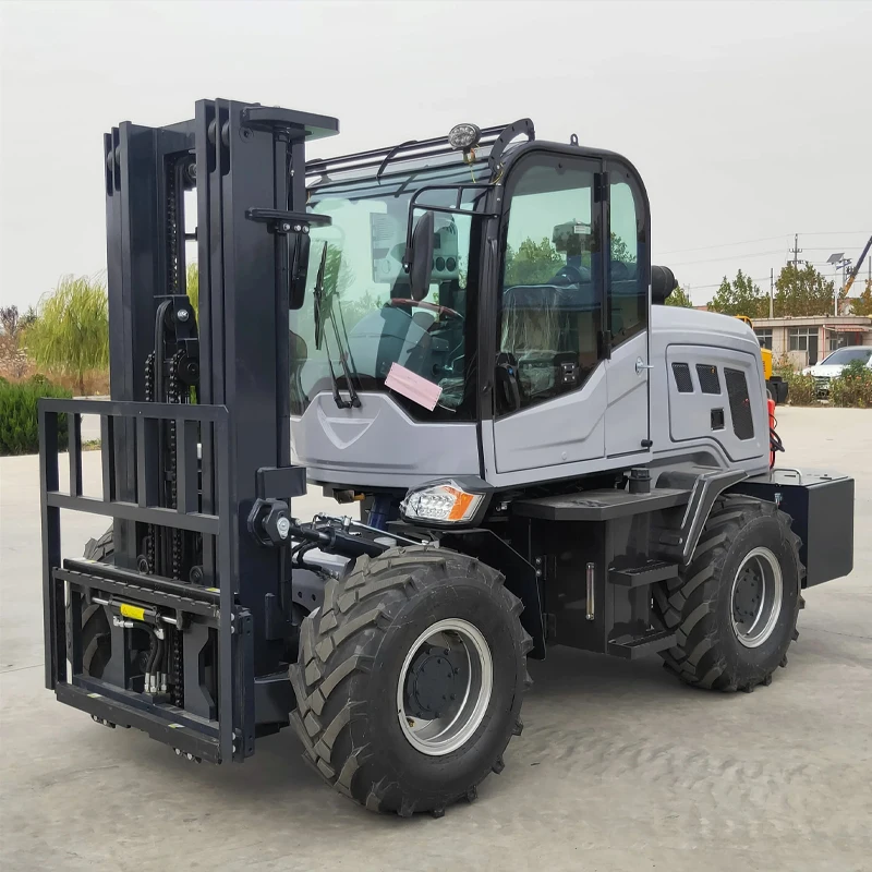 Off-Road Forklift 3 tons 5 tons Hydraulic Four-wheel Drive Stacker Lifting And Handling Equipment Internal Combustion Forklift