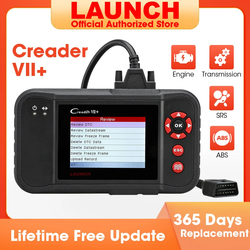 Launch Creader VII Plus Car Diagnostic Tool Auto Scanner Engine Transmission ABS SRS Airbag Scan Tools Automotive Scaner