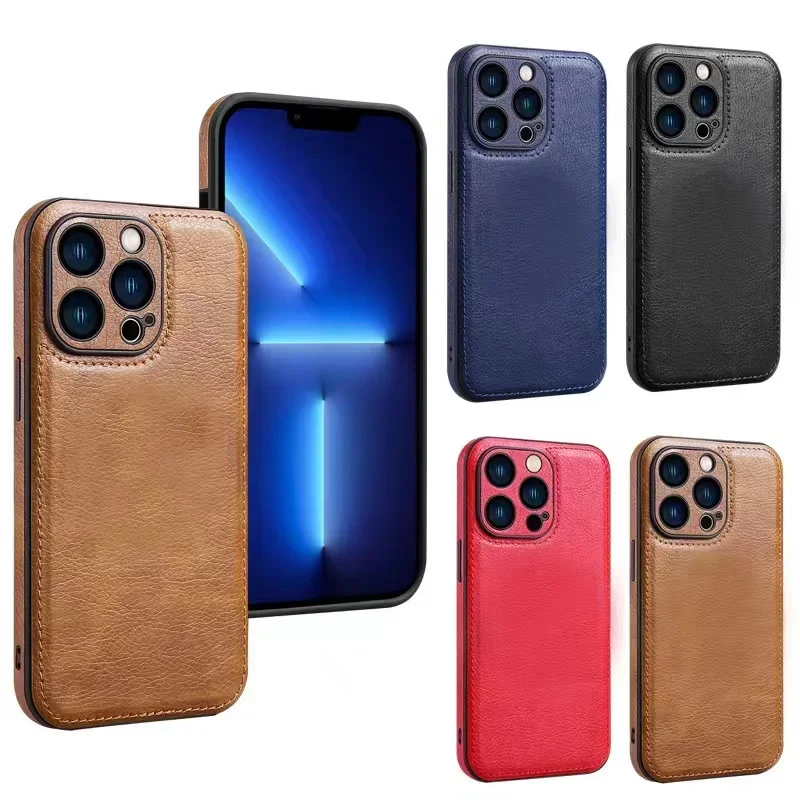 Luxury PU leather Phone Case For iPhone 15 14 13 Pro Max 12Pro 11Pro Max 13 12 Pro XS MAX XR X SE 7 8 plus Fashion Back Cover