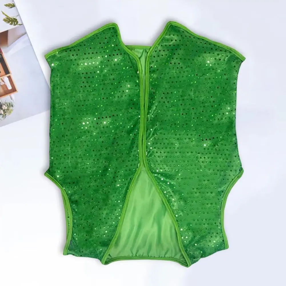 

Sequin Vest Irish St. Patricks Day Vest Sequin Waistcoat V Neck Sleeveless Unisex Party Holiday Performance Festival Vest