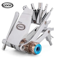 CXWXC 16 in 1 /11 in 1 Bicycle Multi Repair Tools Kit Allen Bits Screw Driver Cartridge Inflator MTB Bike Mini Repair Tools Set