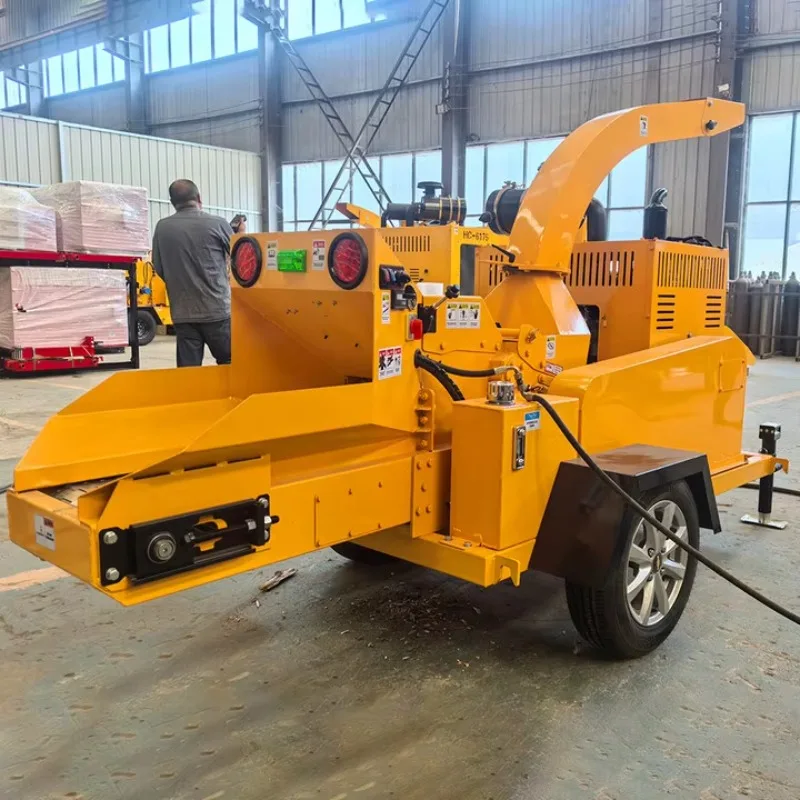 Hydraulic Feeding Heavy Duty Wood Chipper Crusher Tree Branch Shredder for Woods Wastes Recycling Projects High Outputs CE