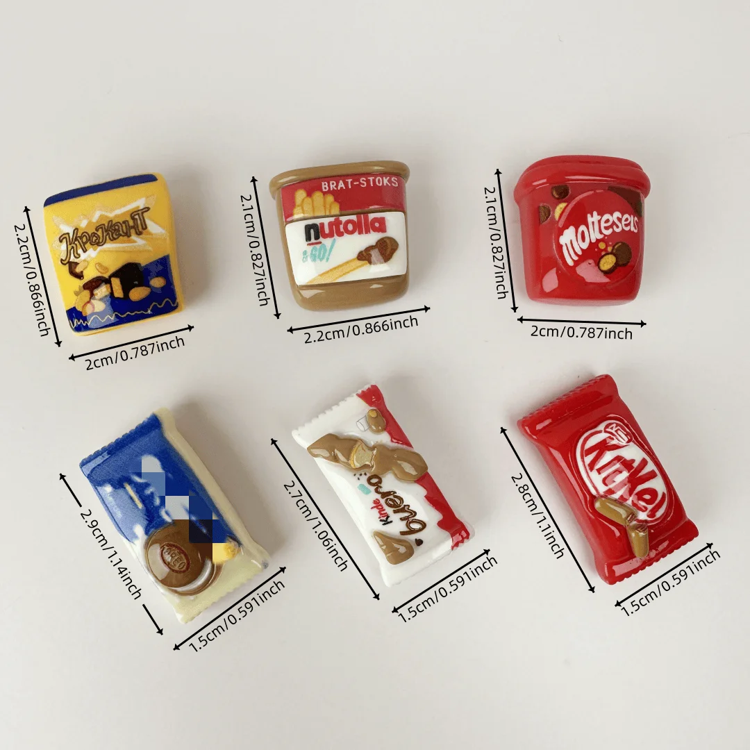 6PCS Cartoon Snacks Refrigerator Magnets, Cute Refrigerator Magnets Whiteboard Stickers, Decorative Refrigerator Magnets view 4