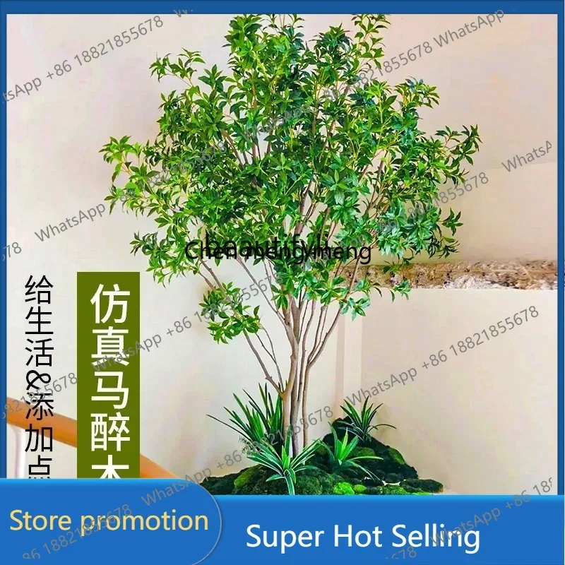 A485 Simulated green plants decorative plant landscaping floor fake tree landscape window decoration hanging bell tree