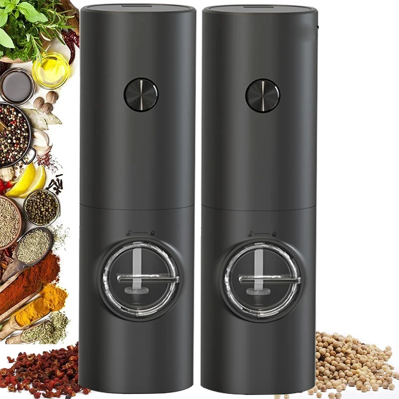 Xiaomi moedor de pimenta elétrica moinho automático gravidade sal e pimenta shaker com luz led especiaria moedor pimenta sal
