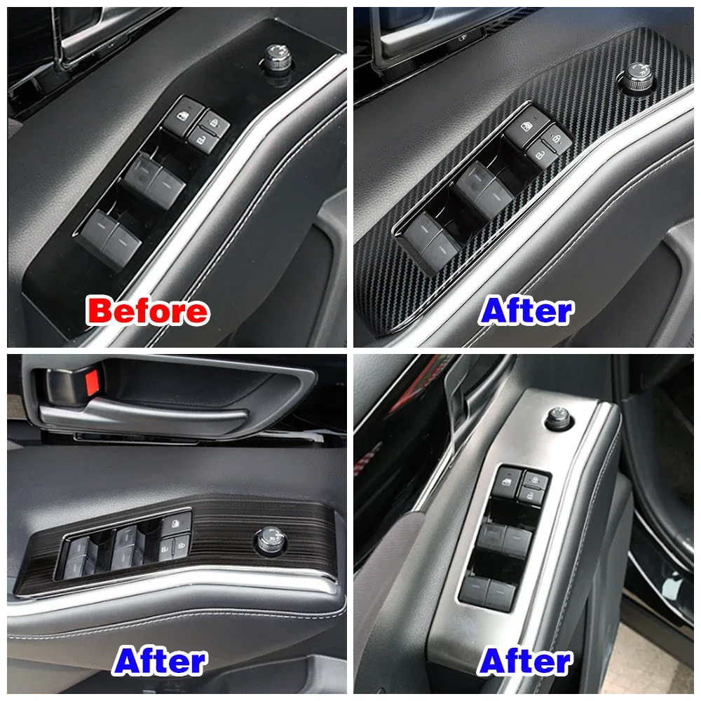 

For Toyota Highlander Xu70 2022-2024 3d Parts Window Lift Switch Button Cover Trim Door Armrest Panel Interior