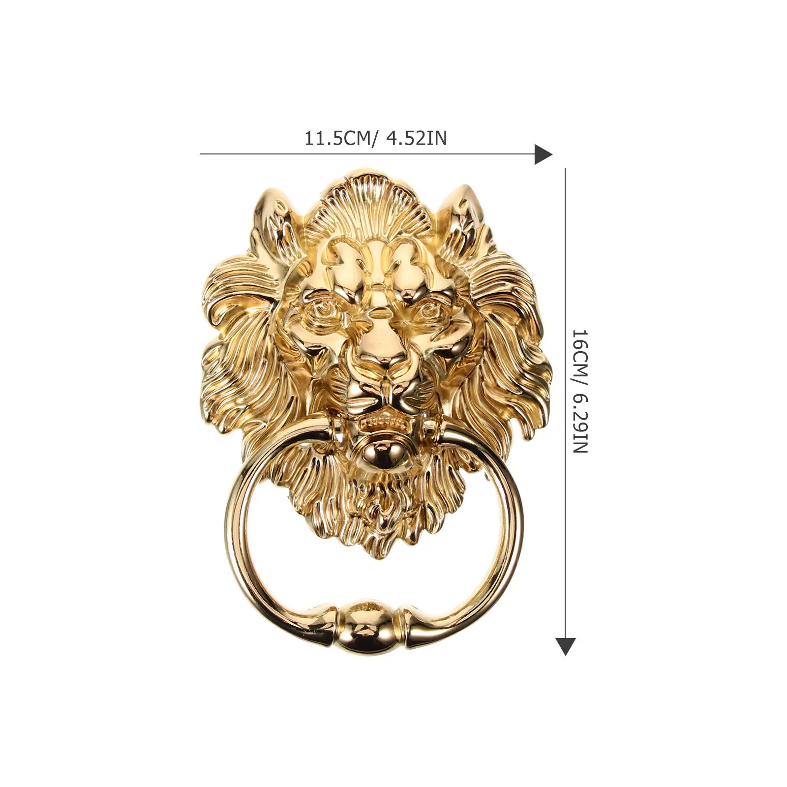 Vintage Lion Head Metal Door Handle Zinc Alloy Gate Pull Decorative Front Door Knocker Gold Cabinet Drawer Pull Handle