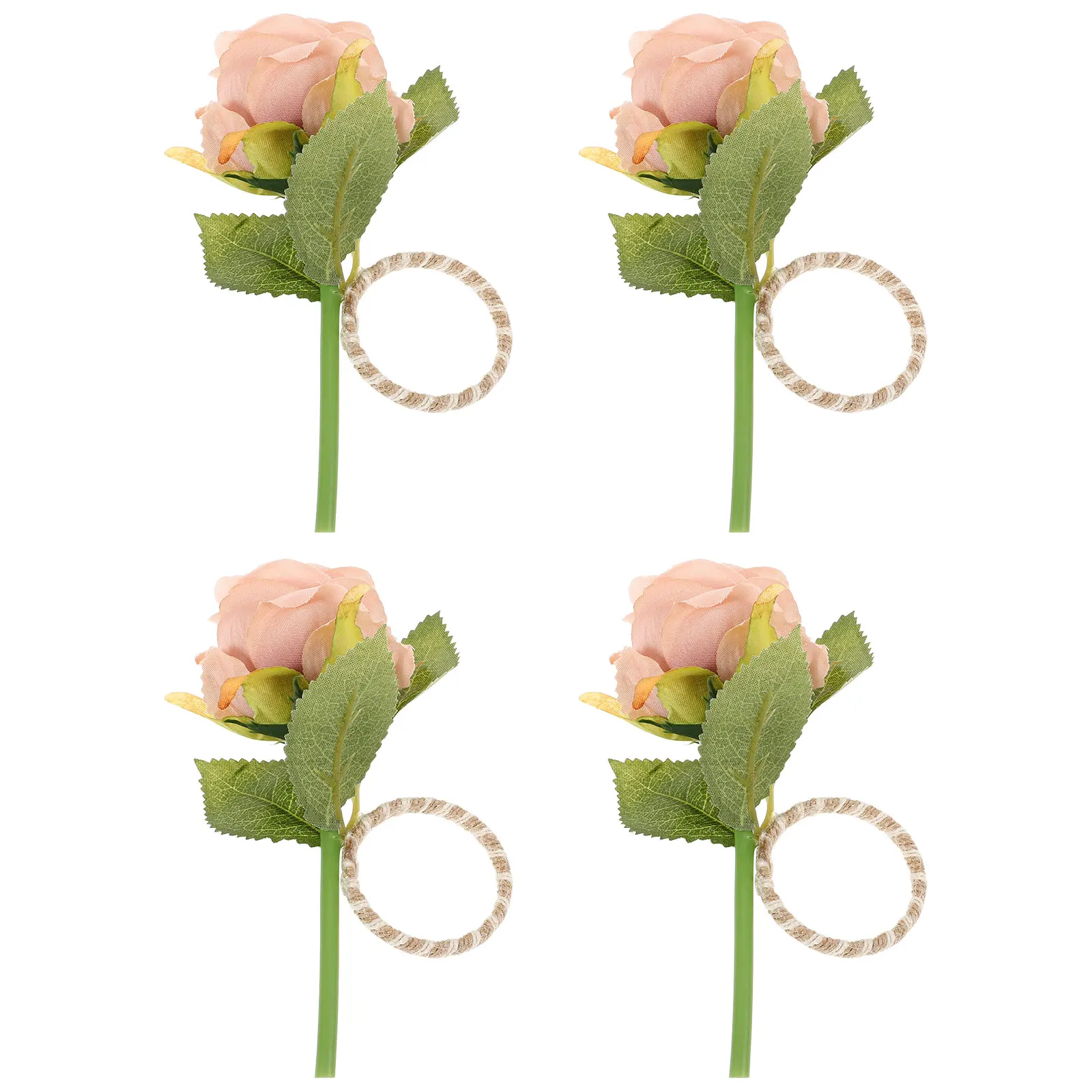 

4Pcs Plastic Simulation Leaf Napkin Rings Reusable Decorative Serviette Buckles for Party Hotel Restaurant Dining Table Supplies