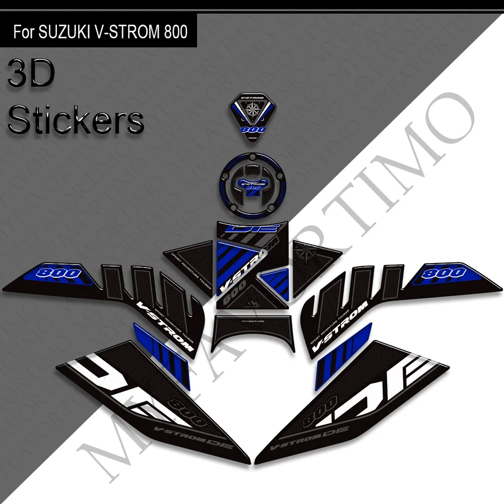 2023 2024 2025 Tank Pad Gas Fuel Oil Knee Stickers Decals Adventure Protector For Suzuki V-STROM VSTROM V STROM 800 DE 800DE