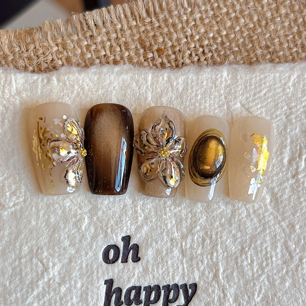 5D الخريف زهرة مسمار ملصقات مائي ورقة الشيطان زهرة الخريف مسمار الشارات ذاتية اللصق DIY بها بنفسك مانيكير تصميم النساء المنزل المنزلق