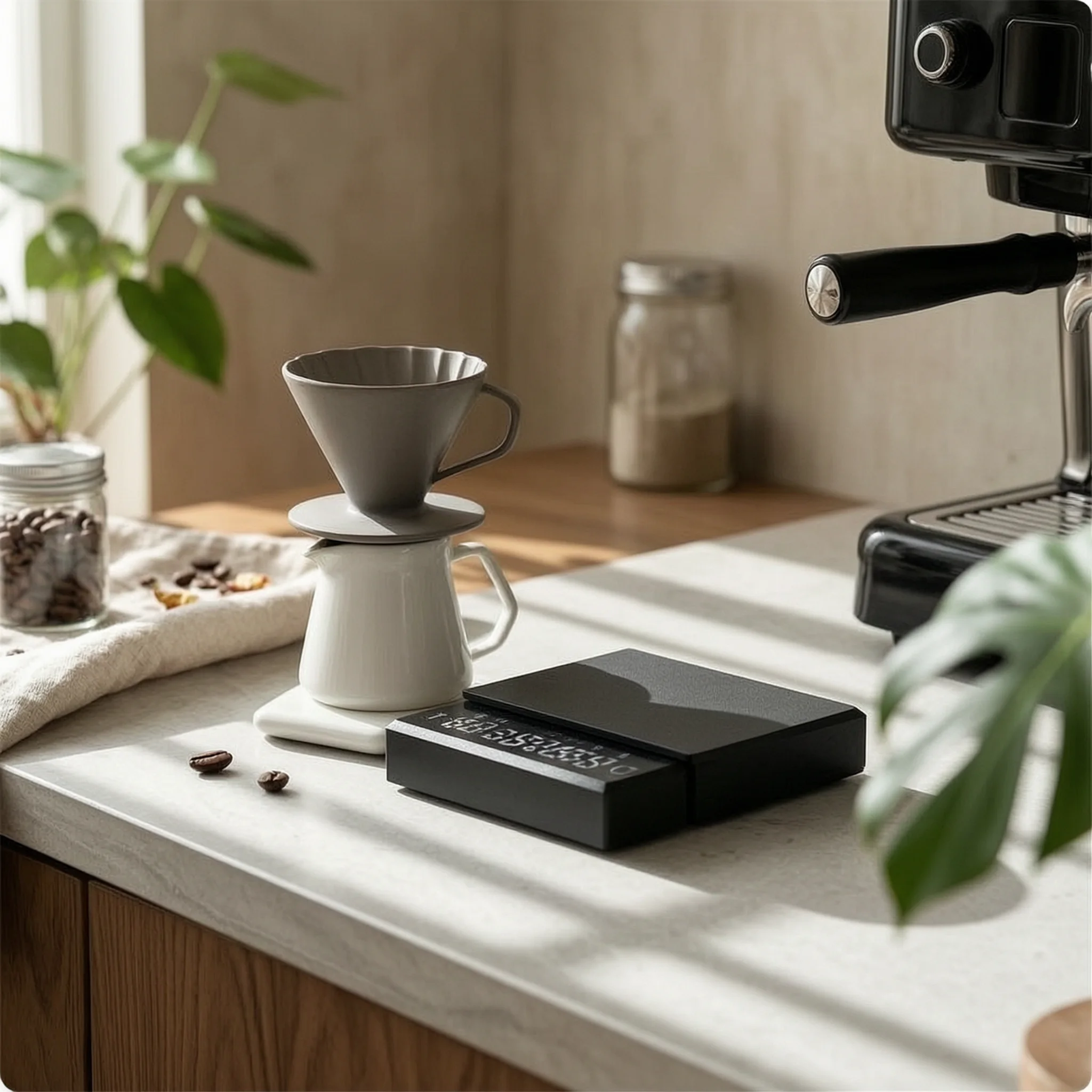 Coffee Scale with Touch Control Mini Coffee Scale with Timer Water-Resistant Heat-Insulating for Baristas, Pour over, Espresso