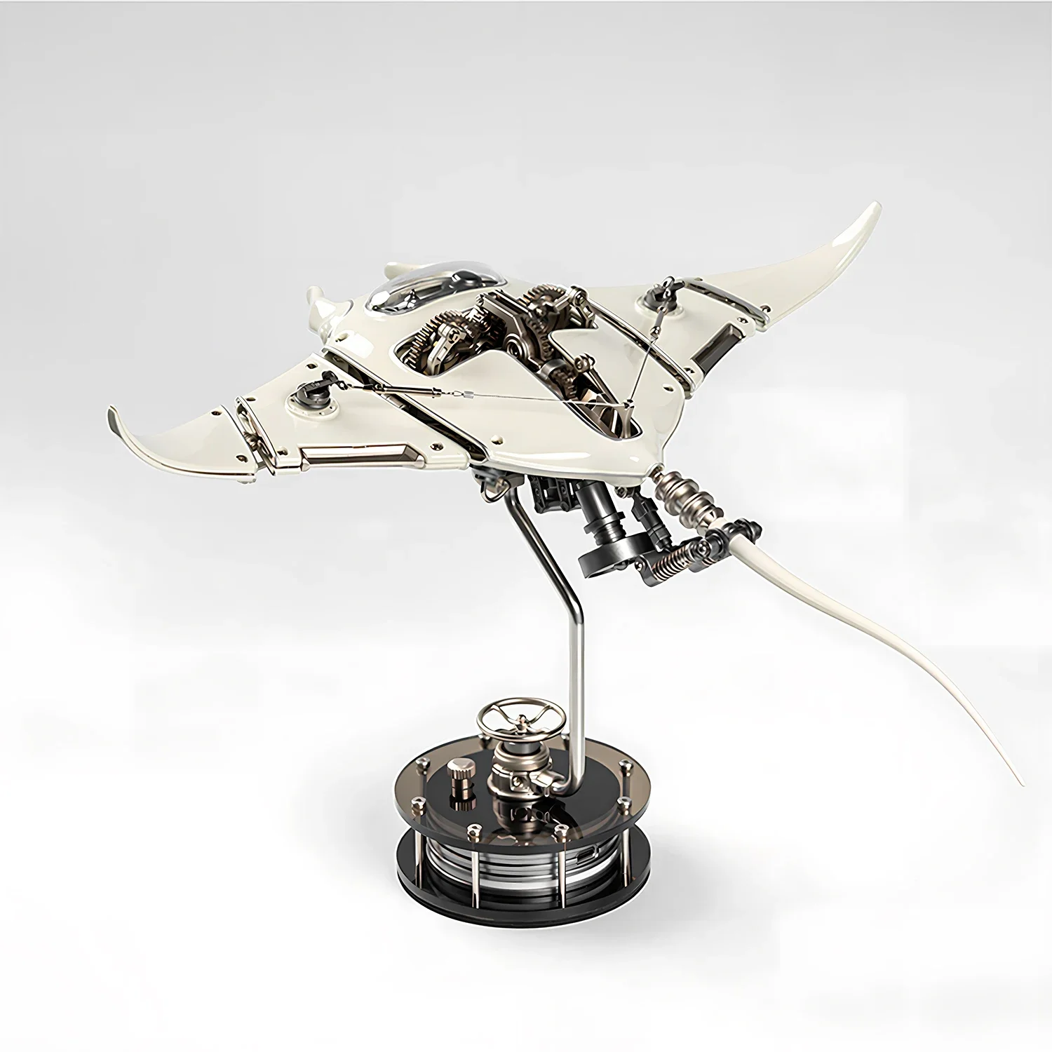 Electric Drive Charging USB Art Ornament Model Mechanical Manta Ray Full Metal Design Manta Ray Assembly Kit