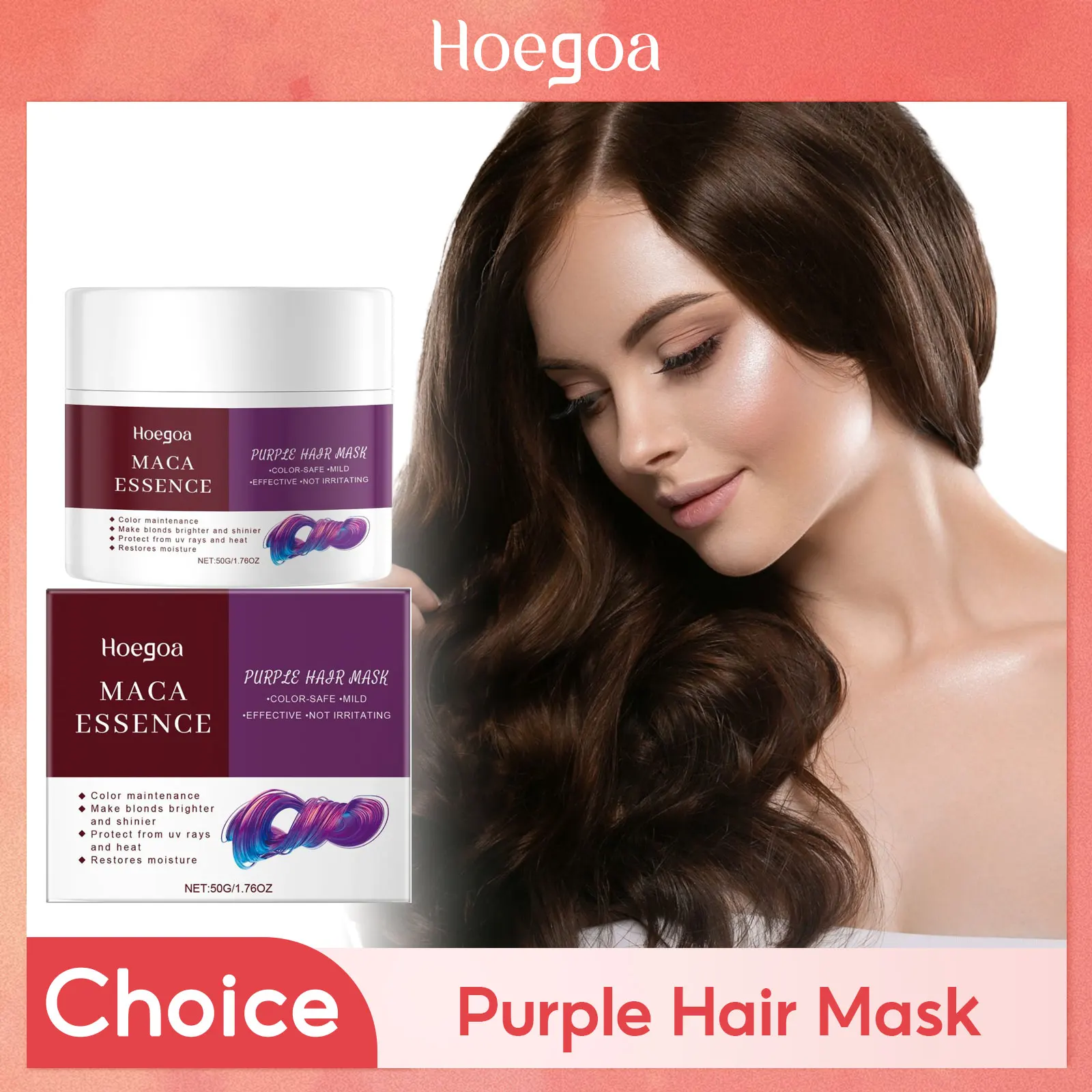 

Purple Repair Hair Mask For Dry Frizzy Damaged Hair Deep Nourishing Strengthen Root Relieve Split Hair Moisturizing Conditioner