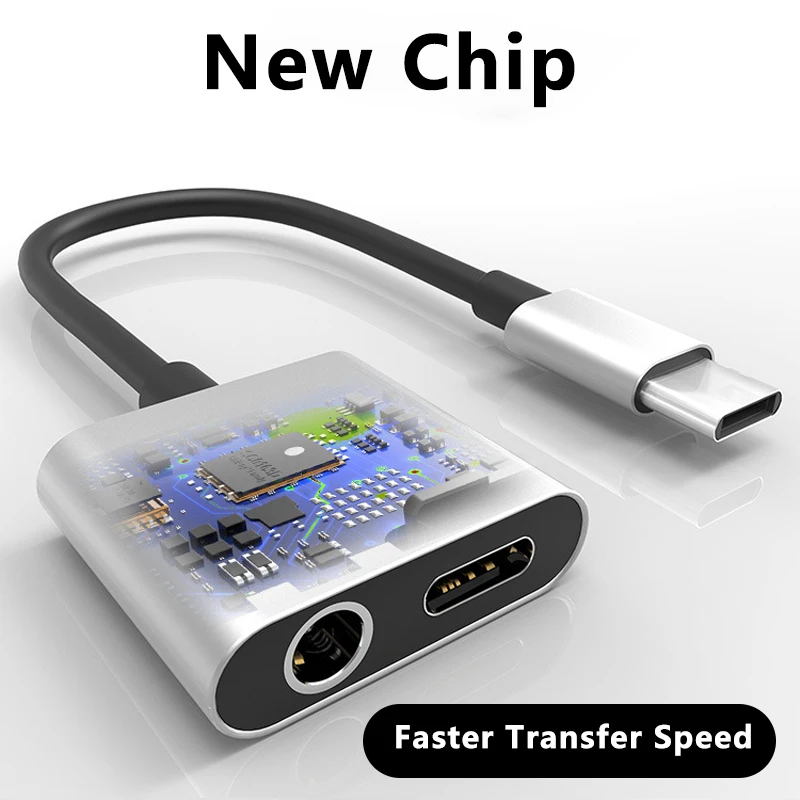 USB C to Type-C and 3.5mm Aux Adapter USB C Audio Charge Cable Original for Huawei Xiaomi Redmi Type-C-earphone Connetor Plug